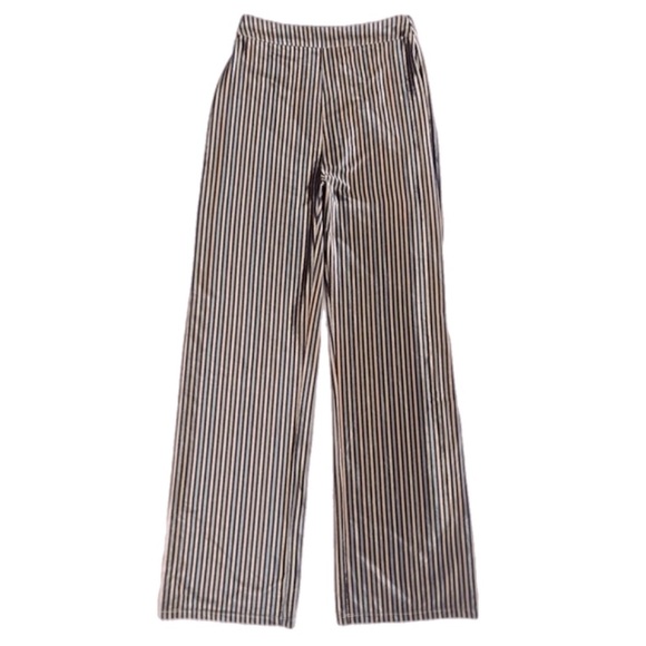 NWOT Zara High Waisted Palooza Velvet Striped Pants Size Medium - Picture 7 of 8